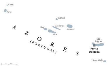 Azores siyasi harita