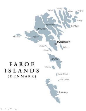 Siyasi harita Faroe Adaları