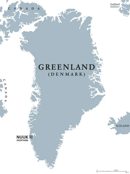 ग्रीनलैंड राजनीतिक नक्शा — स्टॉक वेक्टर