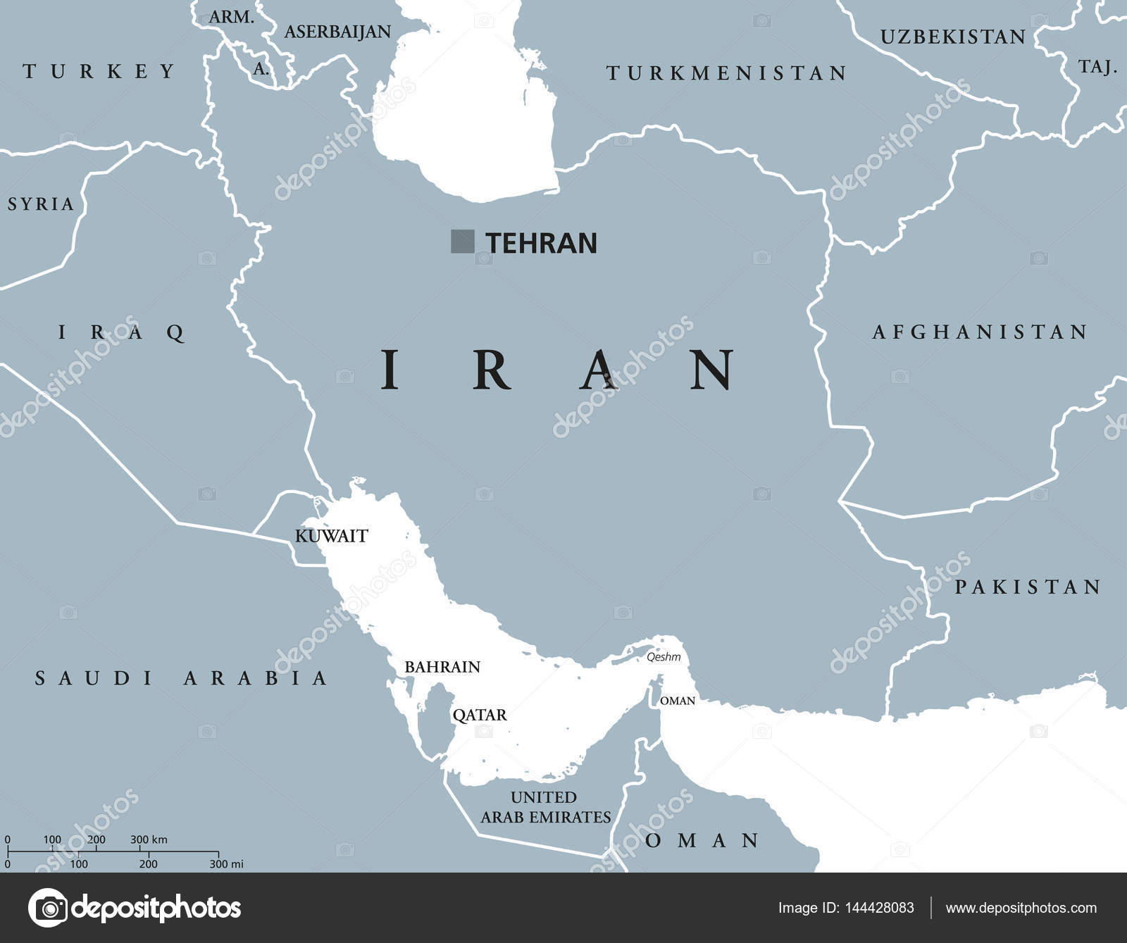 Iran Political Map Stock Vector C Furian 144428083