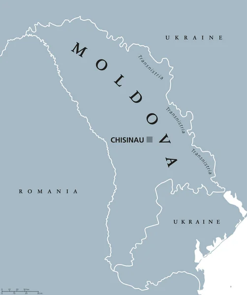 Mapa político de Moldova — Vector de stock