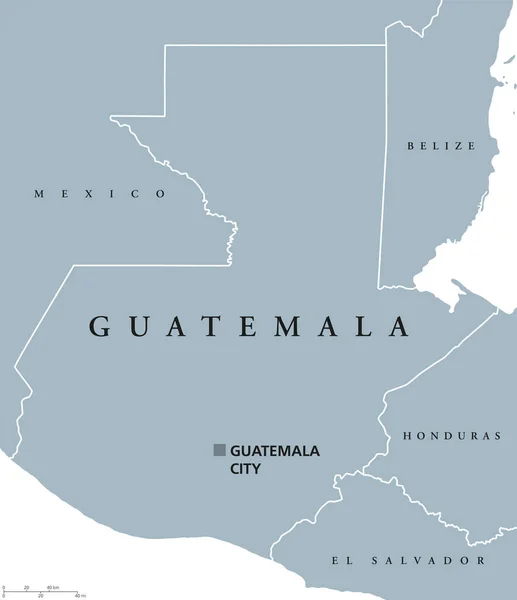 Mapa político de guatemala — Vetor de Stock