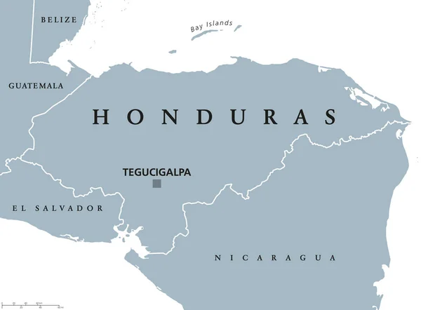 Mappa politica dell'Honduras — Vettoriale Stock