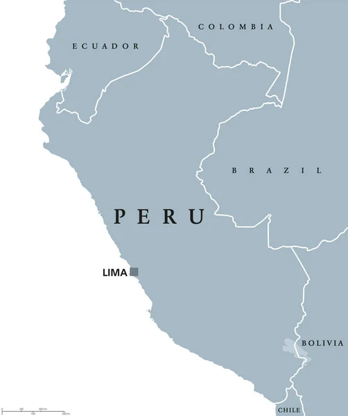 Peru political map — Stock Vector
