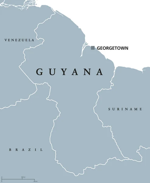 Mapa político da Guiana —  Vetores de Stock