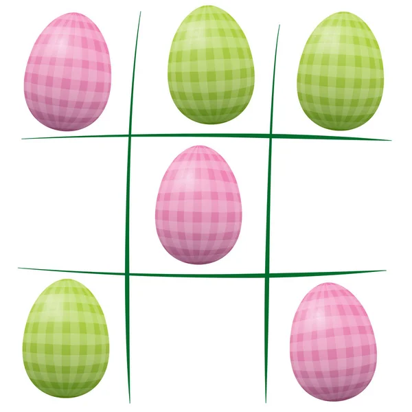 Huevos de Pascua Tic Tac Toe — Vector de stock