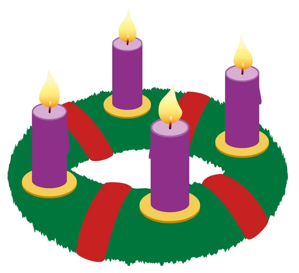 Advent krans illustratie pictogram symbool — Stockfoto