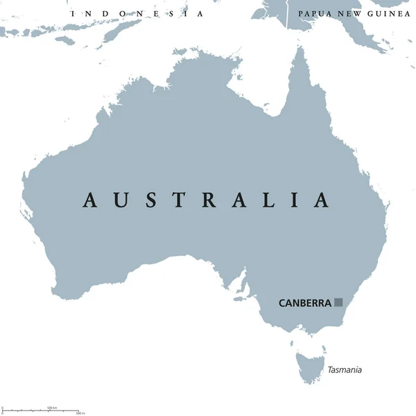 Australische politische Landkarte — Stockvektor