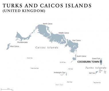 Turks ve caicos Adaları siyasi harita