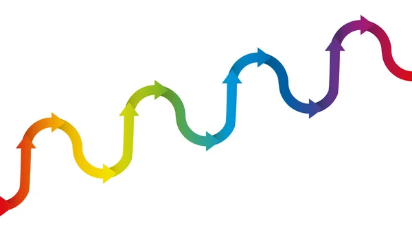 Symbole de tendance ascendante graduelle Arc-en-ciel Flèches colorées — Image vectorielle