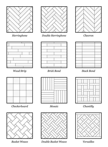 Parquet Patterns Collection Outline Illustration