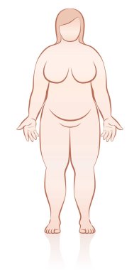 Şişman çıplak kadın boyut Önden Görünüm