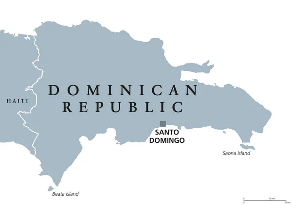 Repubblica Dominicana Mappa politica — Vettoriale Stock