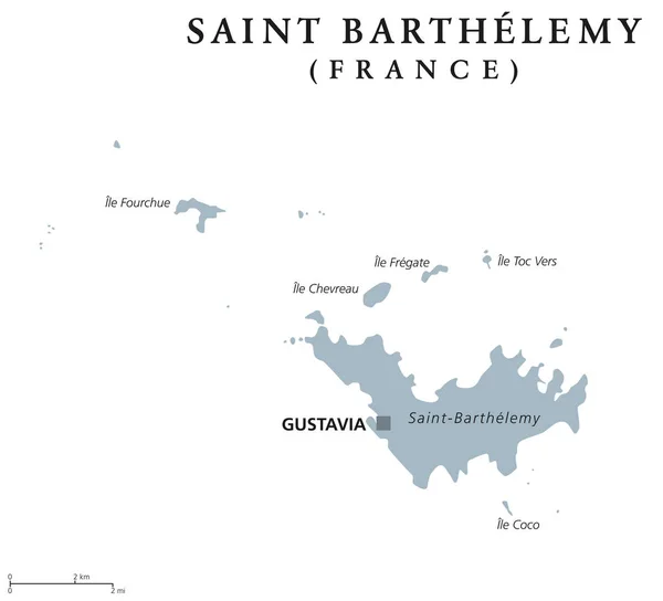 Mapa político de San Bartolomé — Archivo Imágenes Vectoriales