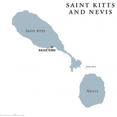 Saint kitts ve nevis siyasi harita