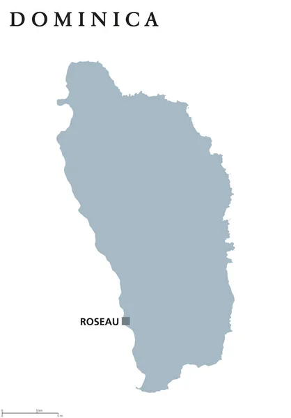 Mapa político de Dominica — Vector de stock