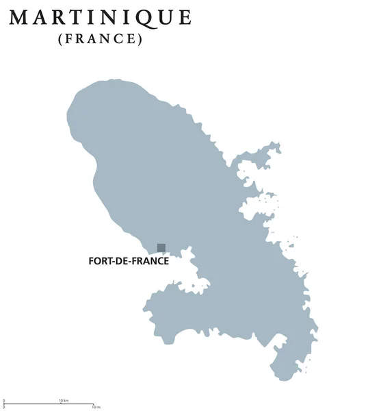 Politieke kaart van Martinique — Stockvector