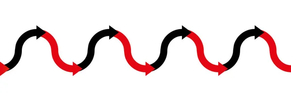 Im roten schwarzen Business-Symbol Pfeilwelle — Stockvektor