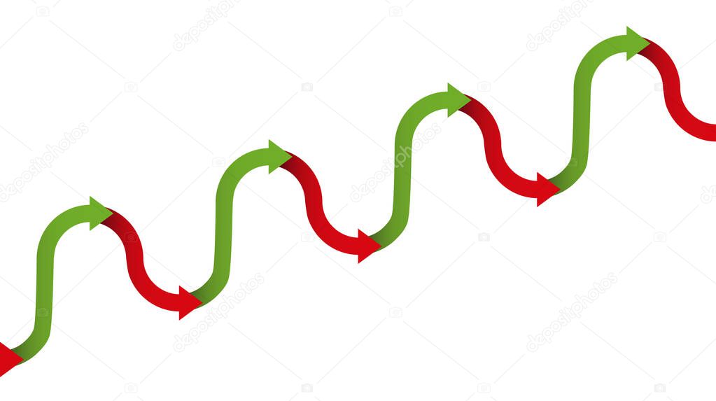 Upward Trend Gradual Increase Symbol Arrows