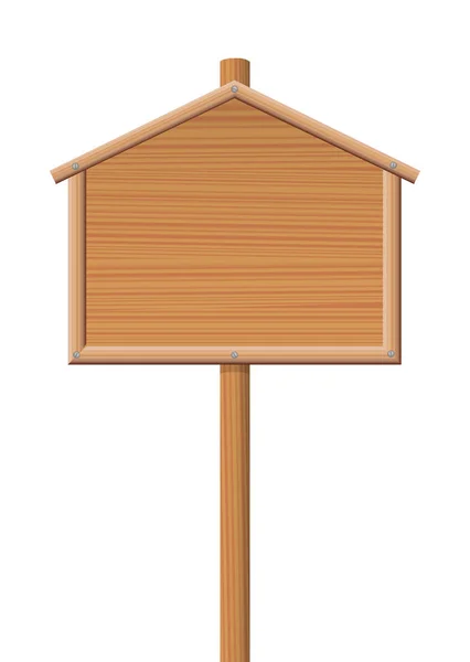 Signe Symbole de forme de maison en bois — Image vectorielle