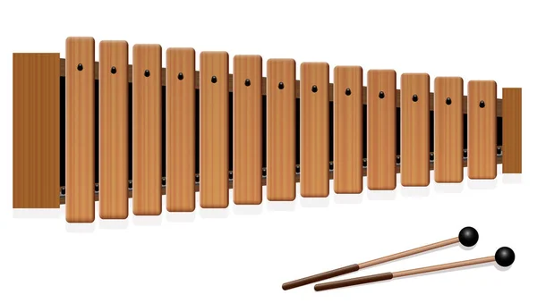 Ksylofon drewniany Instrument muzyczny — Wektor stockowy