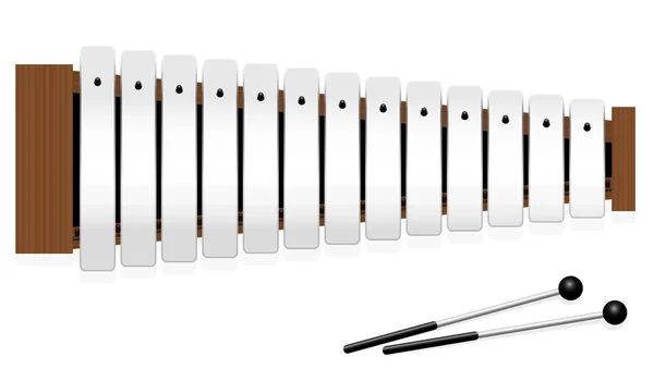 Instrument de musique Metallophone Glockenspiel — Image vectorielle