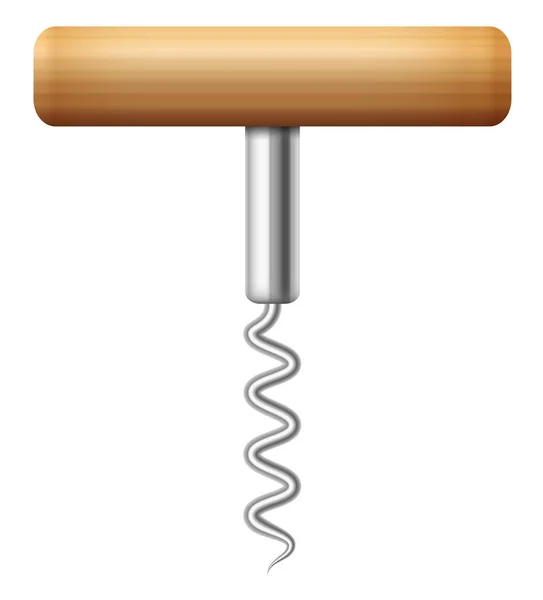 コーク スクリューの木製ハンドル — ストックベクタ