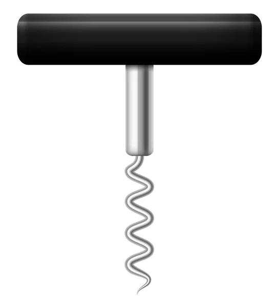 Empuñadura negra de sacacorchos — Vector de stock