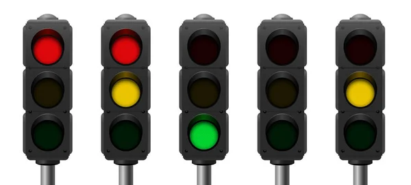 Sequências do sinal do semáforo — Vetor de Stock