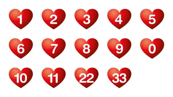 Números de deseo del corazón, numerología — Vector de stock