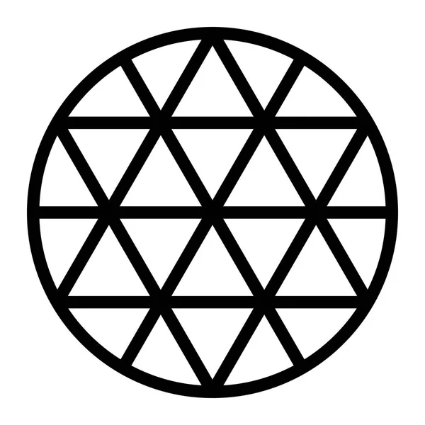 Zwarte hexagram raster gevormd door lijnen in een cirkel — Stockvector