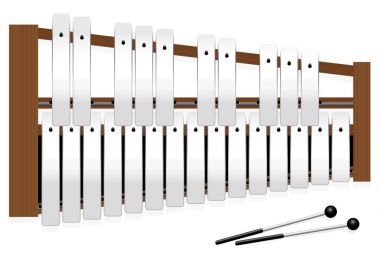 Metallophone yarı tonlar Metal çubukları üç oktav