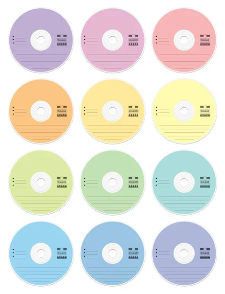 CD Blanks Conjunto de cores pastel —  Vetores de Stock