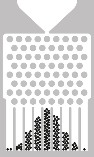 Caixa de Galton, máquina de feijão, quincunx, preto e branco — Vetor de Stock
