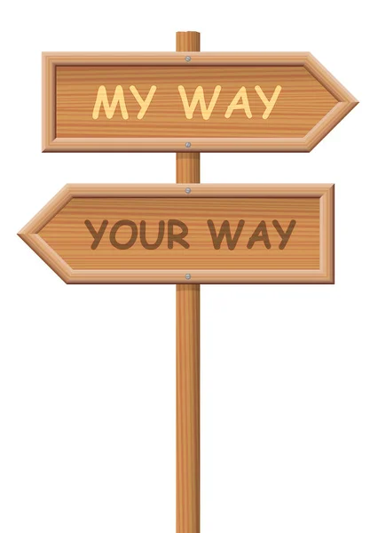 Go Your Own Way Signpost — Stock Vector