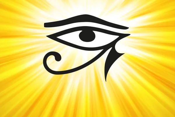 Occhio di Horus e raggi di luce dorati — Foto Stock