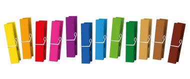 Giysi mandal Clothespins renkli