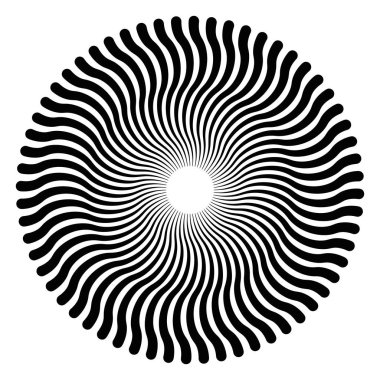 Yılan gibi satırlar dairesel bir desen oluşturan