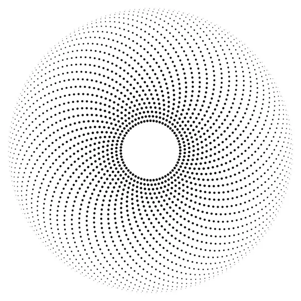 Pois noirs sur des chemins en demi-cercle formant un motif — Image vectorielle