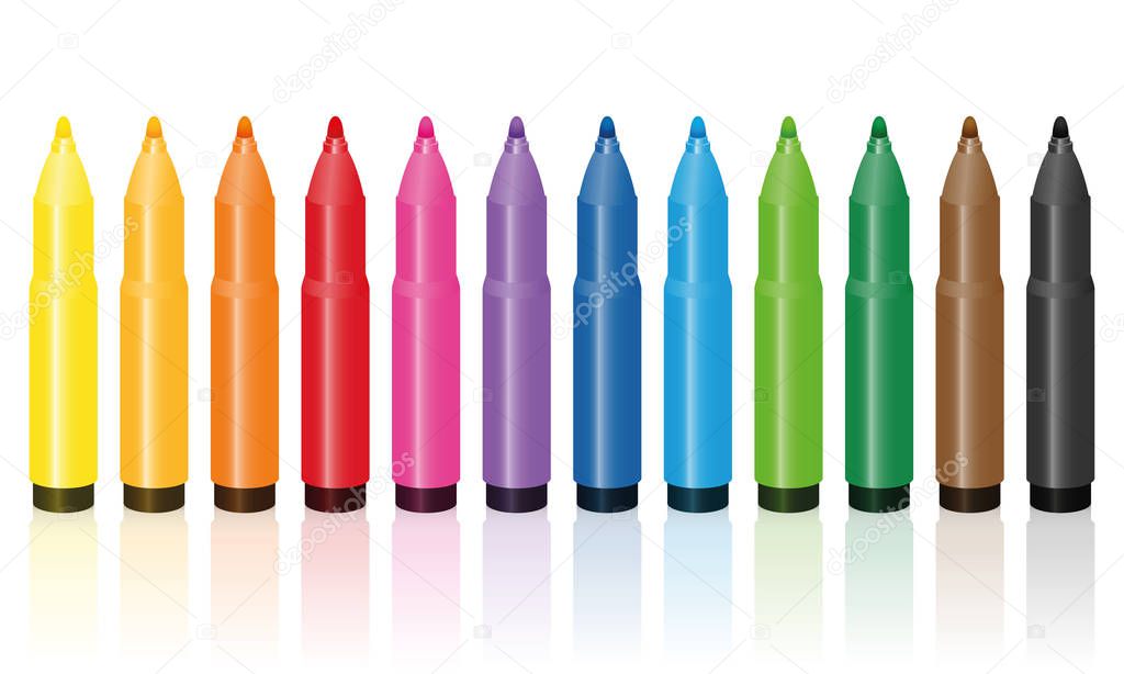 Thick Felt Tip Pens Colorful Set