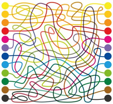 Labirent renkli çizgiler labirent