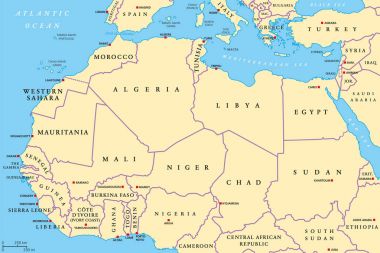 Kuzey Afrika ülkeleri siyasi harita