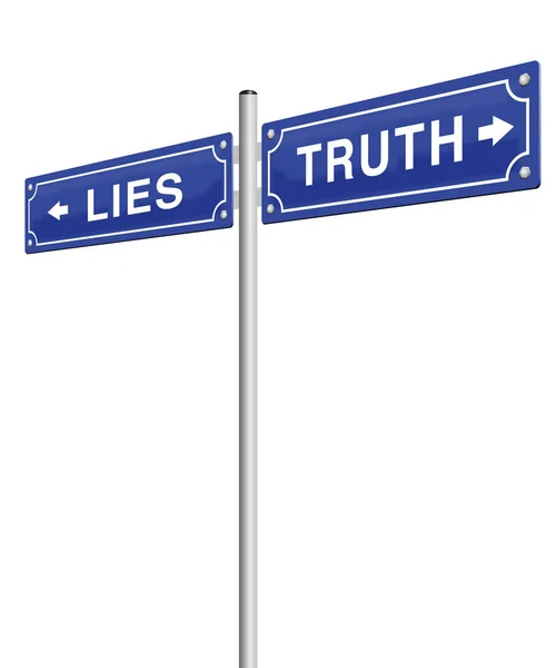 谎言真相街标志 — 图库矢量图片