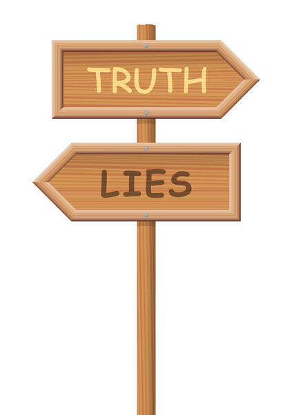 Truth Lies Fake Signpost