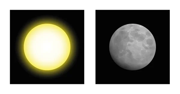 Sol Luna Coexistencia Par — Archivo Imágenes Vectoriales