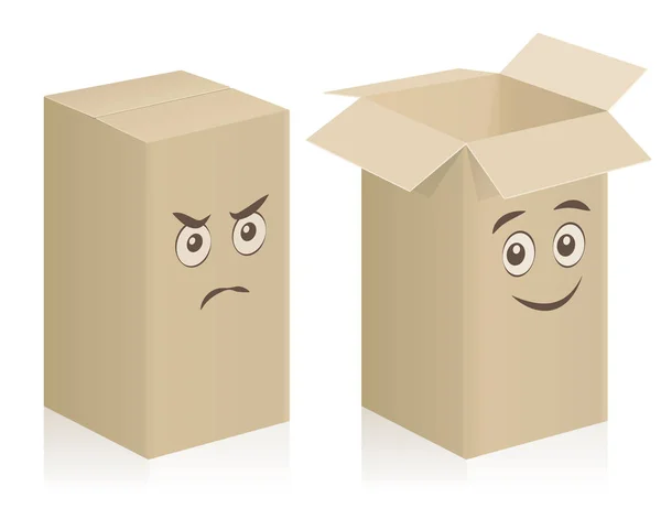 Képregény dobozok arcok zárt Megnyitás — Stock Vector