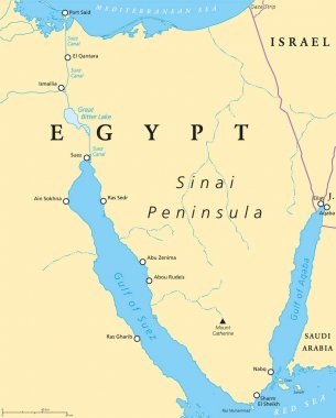 Egypt, Sinai Peninsula political map vector Egypt, Sinai Peninsula political map vector