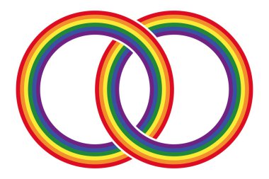 İki Eşcinsel gurur gökkuşağı kesişen daireler renkli