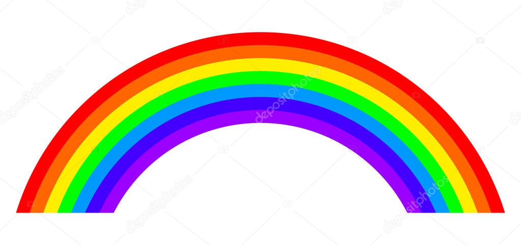 Seven colors rainbow illustration on white background