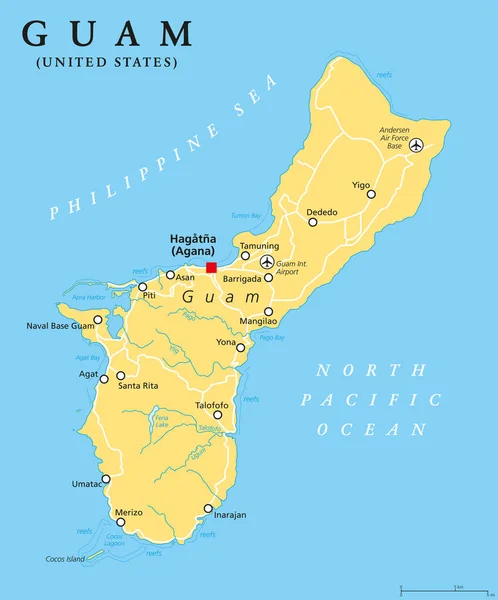 Carte politique de Guam — Image vectorielle